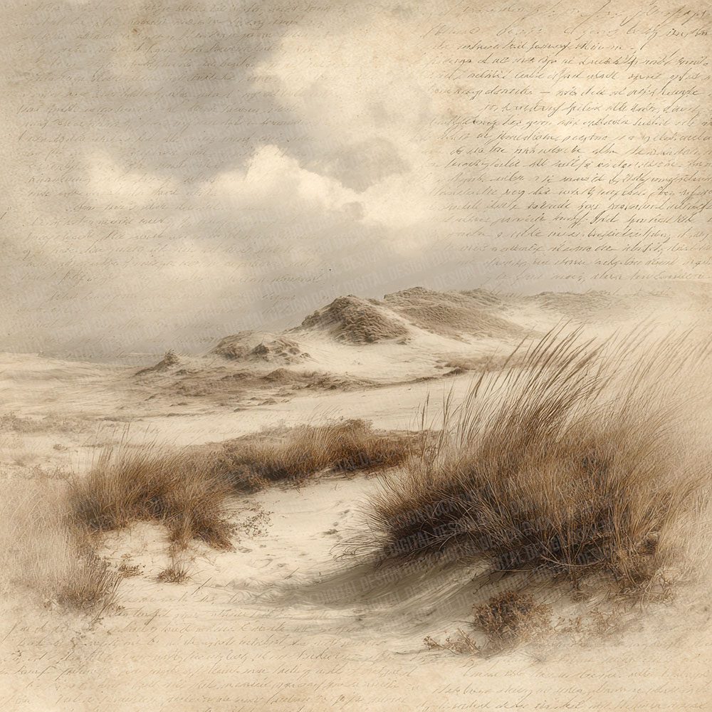 Natural Dune Script Grass Digital Paper Pack (DDD002661)