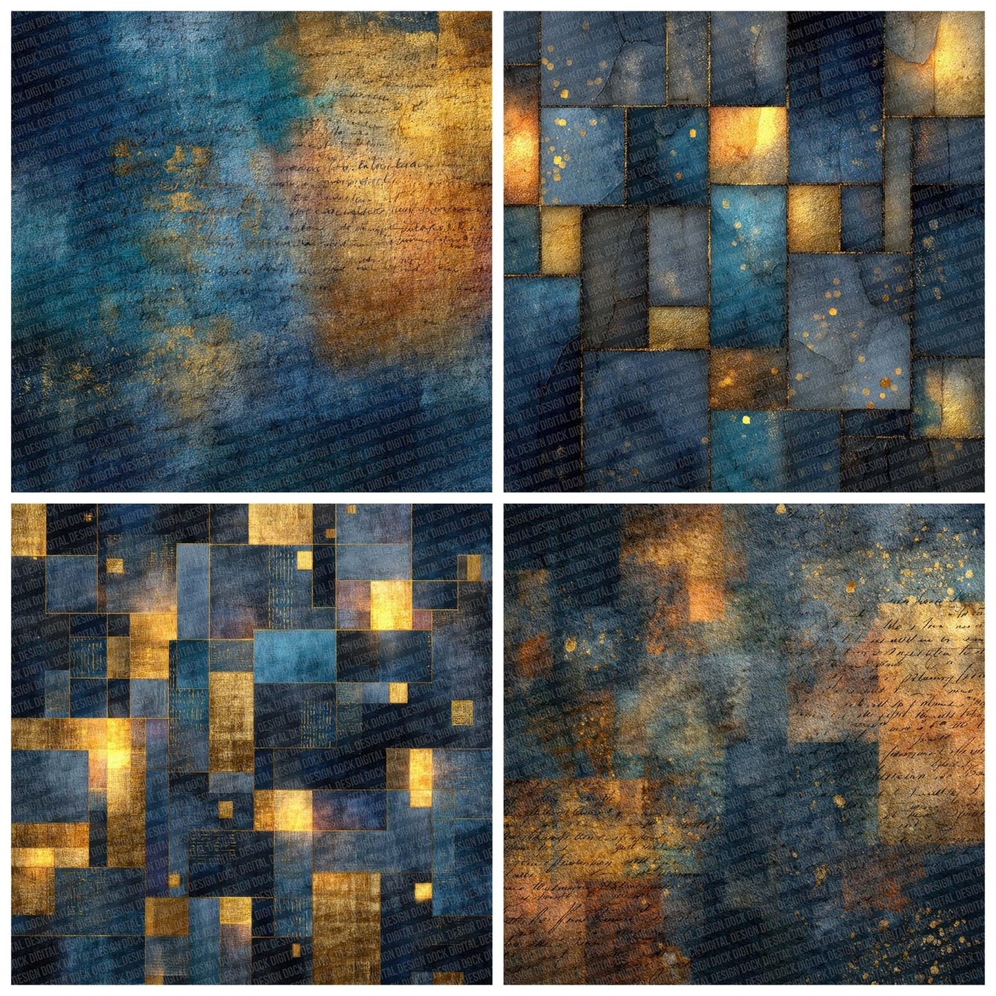 Navy Gold Christian Sacred Layers Digital Paper Pack (DDD002666)