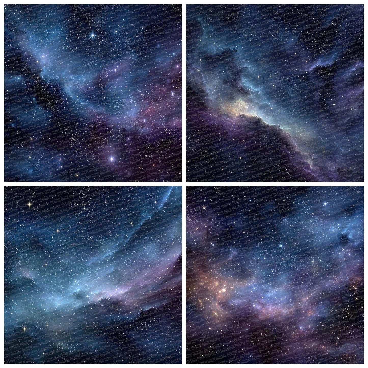 Navy Night Abstract Digital Paper Pack (DDD002667)