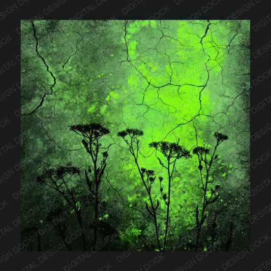 Neon Botanical Grunge Digital Paper Pack (DDD008569)