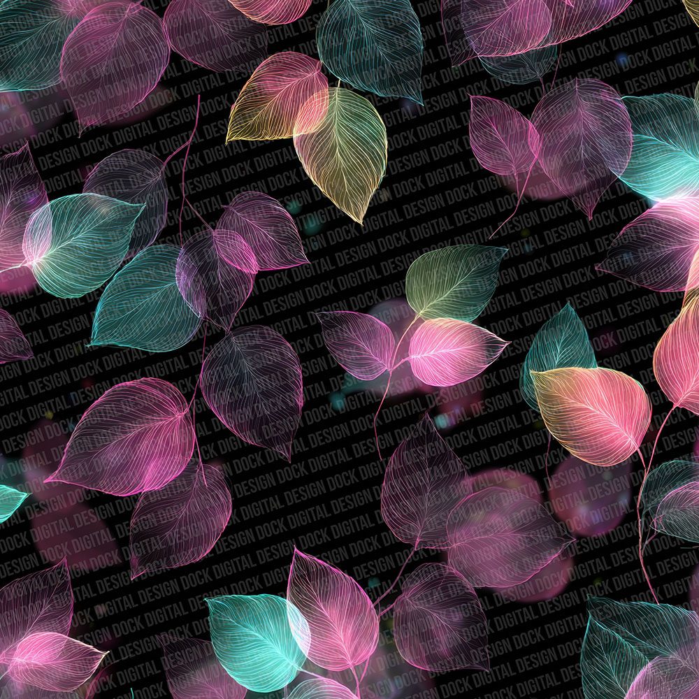 Neon Botanical Outline Digital Paper Pack (DDD002678)