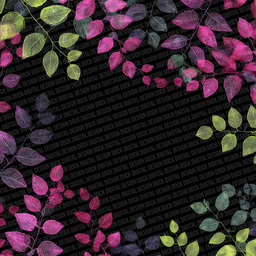 Neon Botanical Outline Digital Paper Pack (DDD002678)