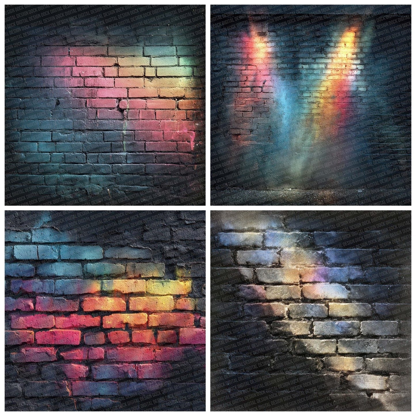 Neon Brick Mesh Digital Paper Pack (DDD007683)