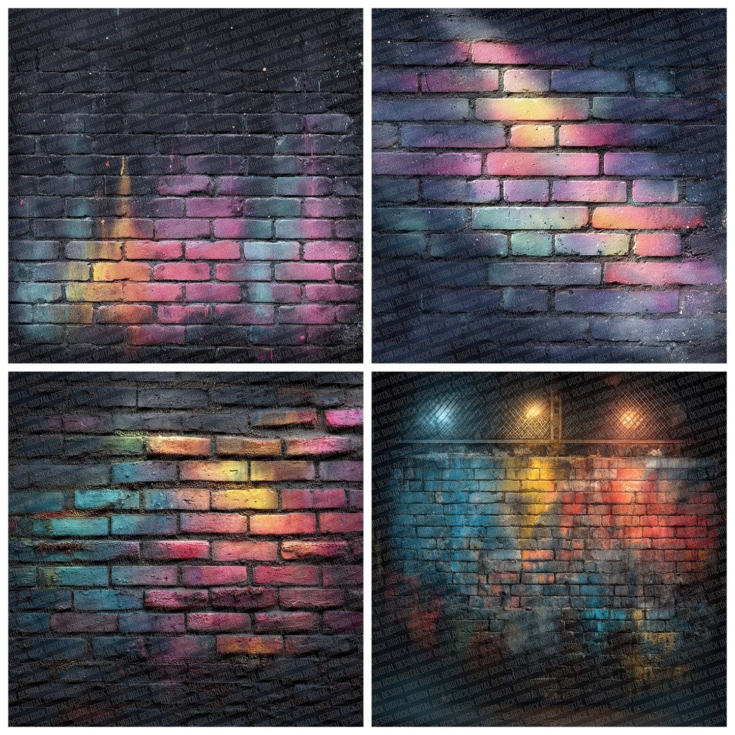 Neon Brick Mesh Digital Paper Pack (DDD007683)