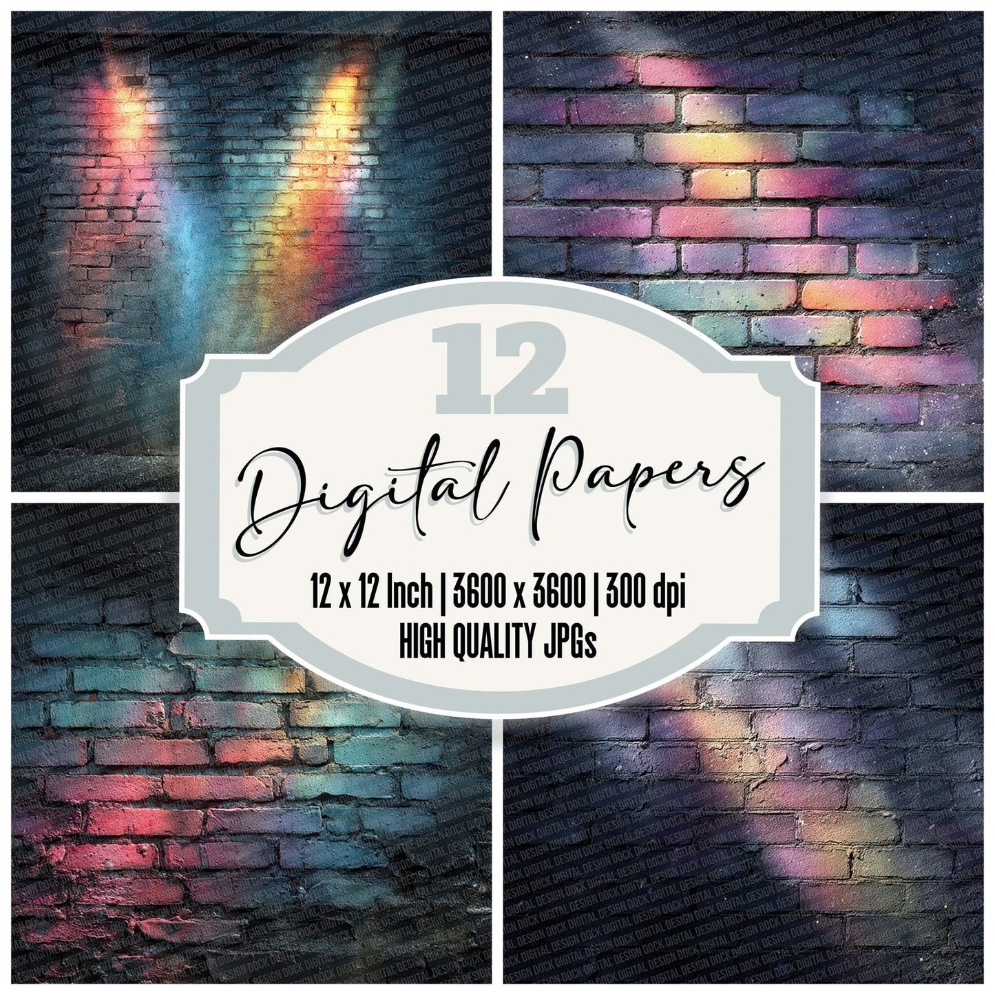 Neon Brick Mesh Digital Paper Pack (DDD007683)