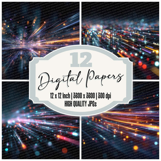 Neon Data Cyberpunk Future Digital Paper Pack (DDD007686)