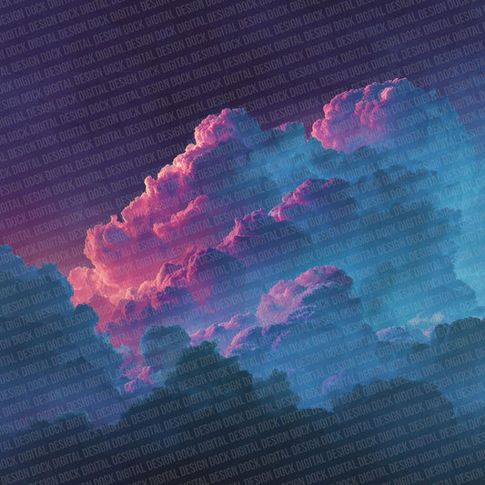 Neon Dream Clouds Digital Paper Pack (DDD002686)