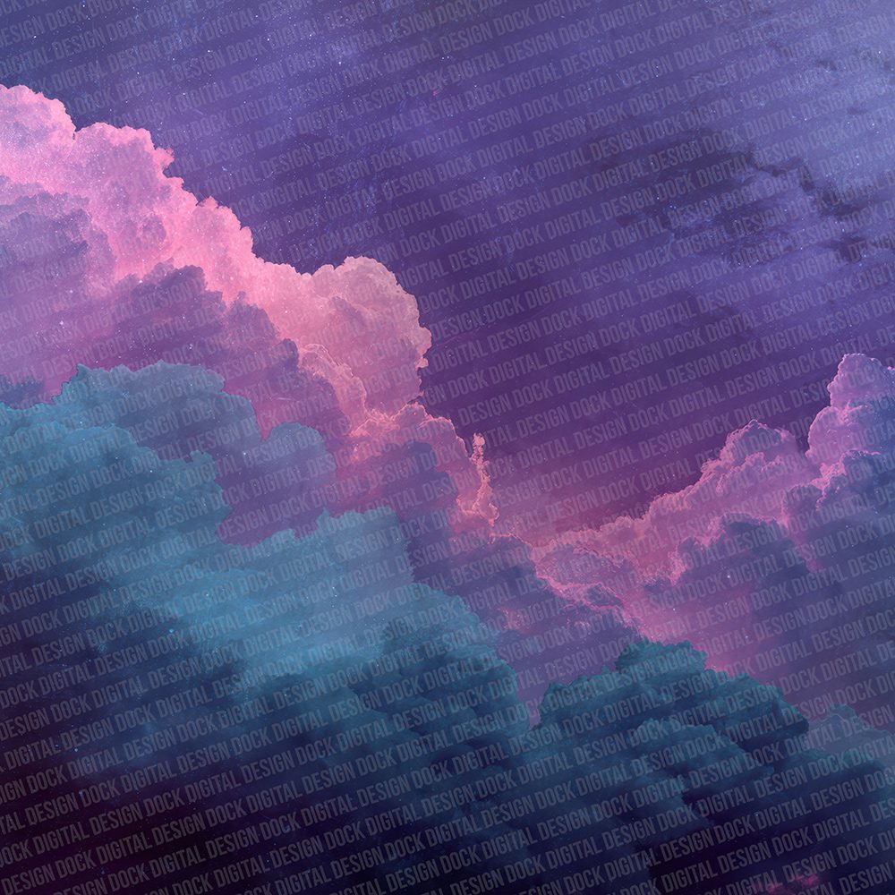 Neon Dream Clouds Digital Paper Pack (DDD002686)