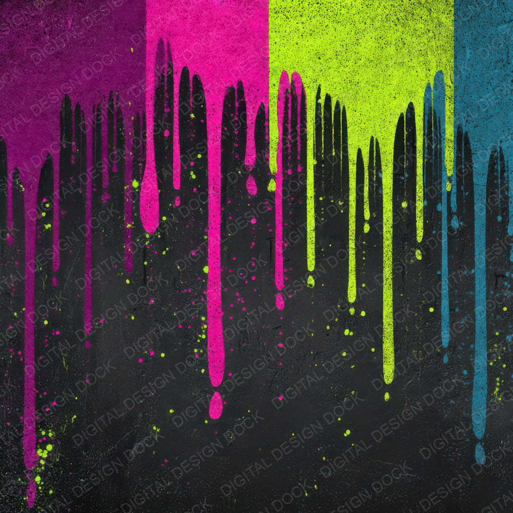 Neon Drip Graffiti Digital Paper Pack (DDD008589)