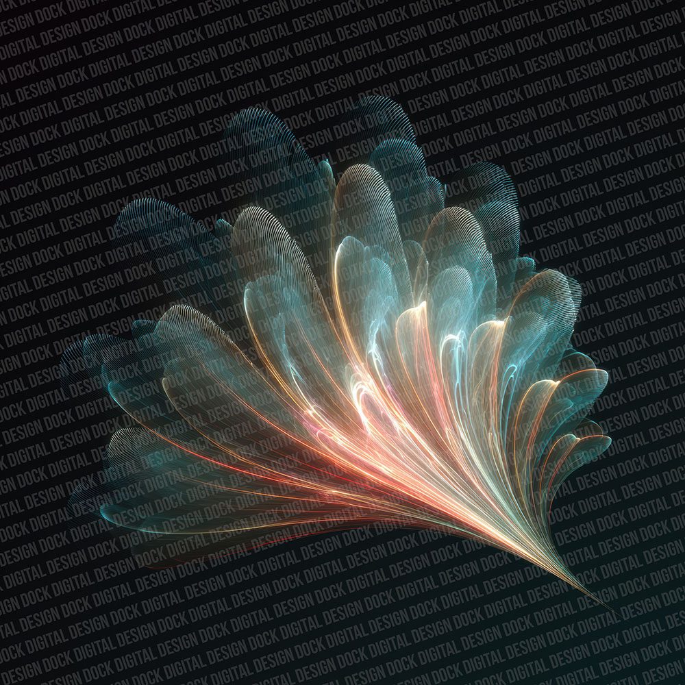 Neon Feather Spiral Digital Paper Pack (DDD002691)