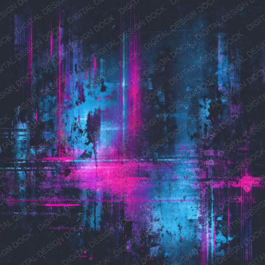 Neon Glitch Grunge Digital Paper Pack (DDD008574)