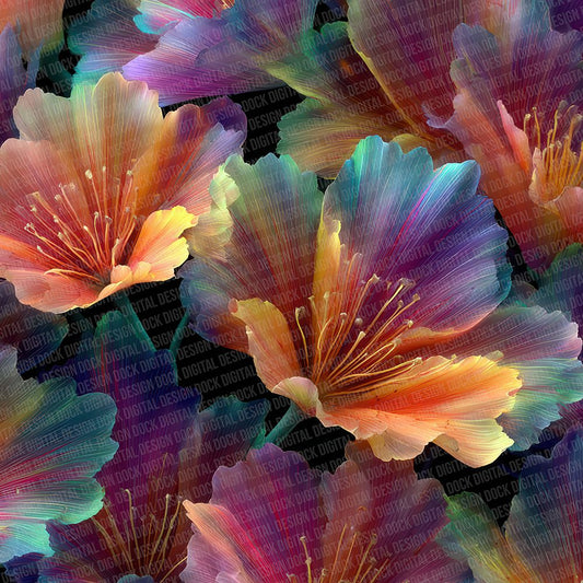 Neon Glow Florals Digital Paper Pack (DDD002698)