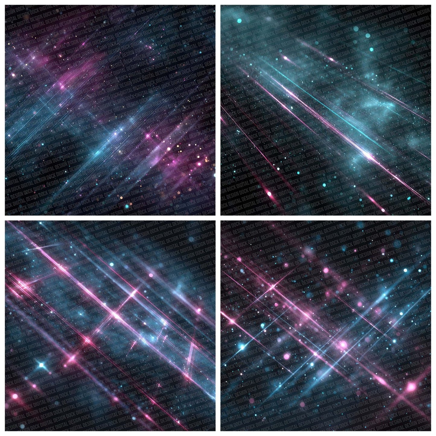 Neon Grid Flash Digital Paper Pack (DDD002703)
