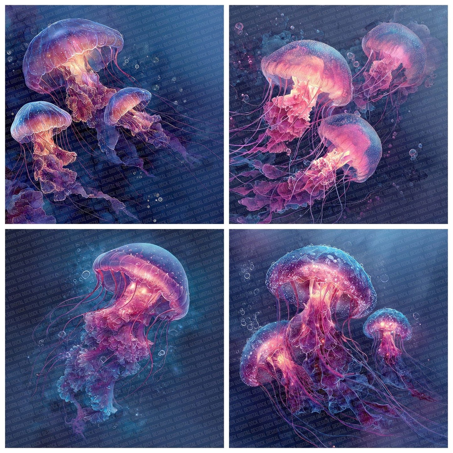 Neon Jellyfish Ink Digital Paper Pack (DDD007688)