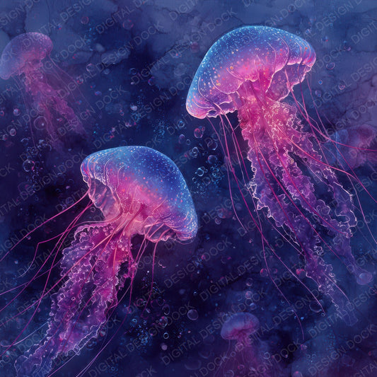 Neon Jellyfish Ink Digital Paper Pack (DDD007688)