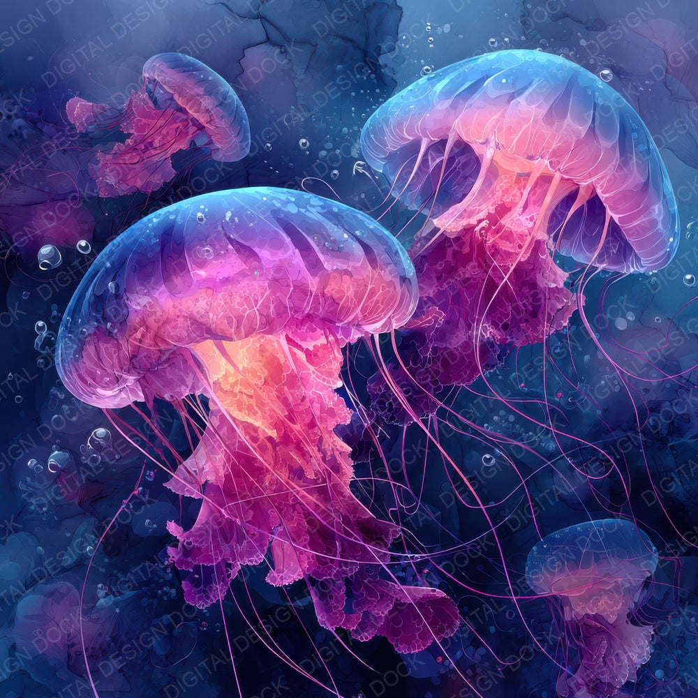 Neon Jellyfish Ink Digital Paper Pack (DDD007688)
