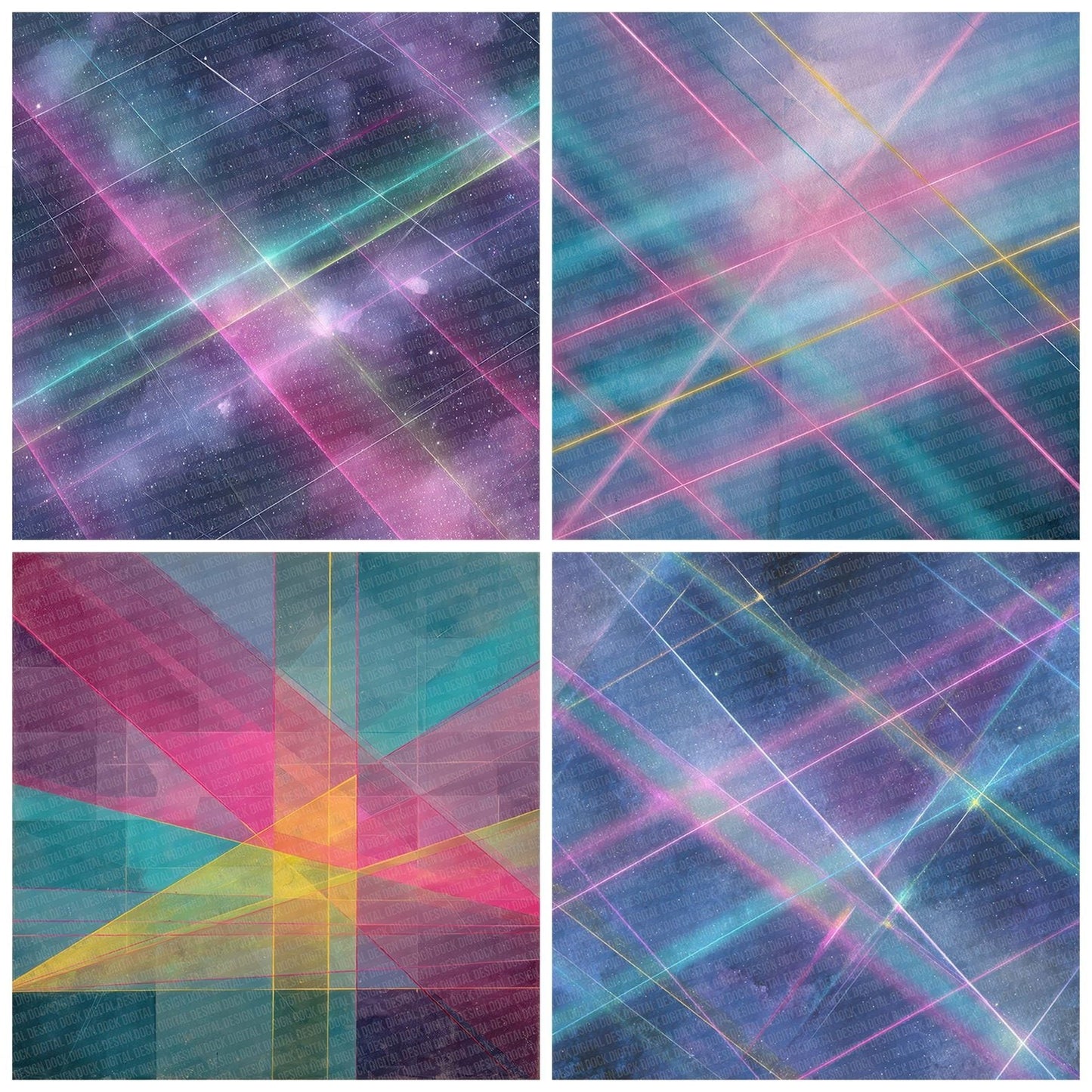 Neon Laser Grid Digital Paper Pack (DDD007689)