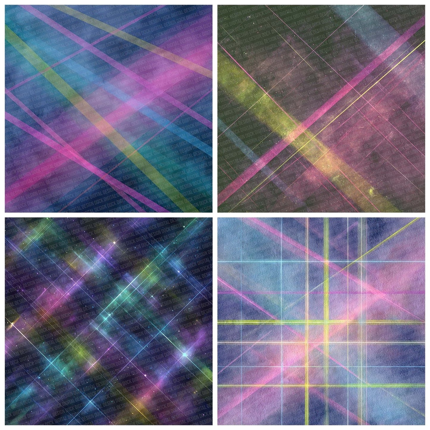 Neon Laser Grid Digital Paper Pack (DDD007689)