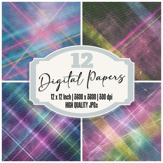 Neon Laser Grid Digital Paper Pack (DDD007689)