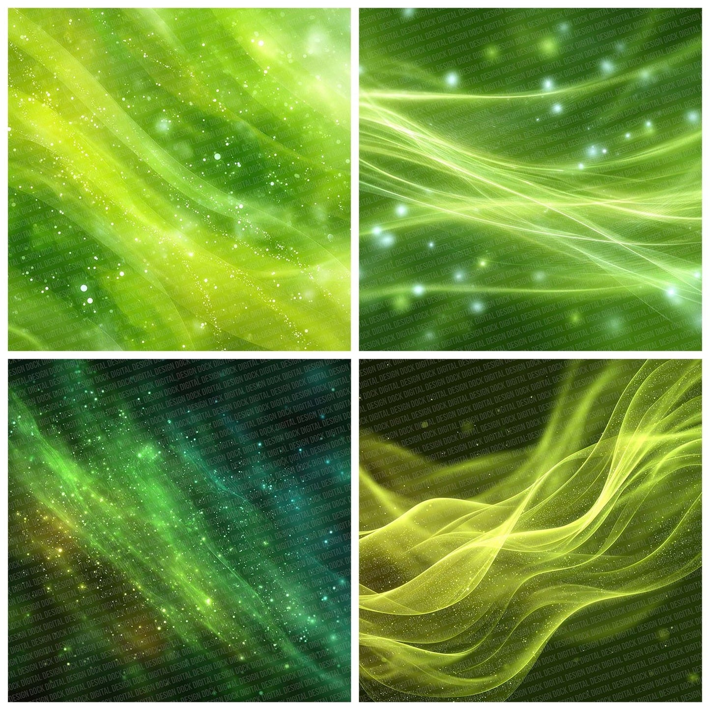 Neon Lime Glow Abstract Digital Paper Pack (DDD002706)