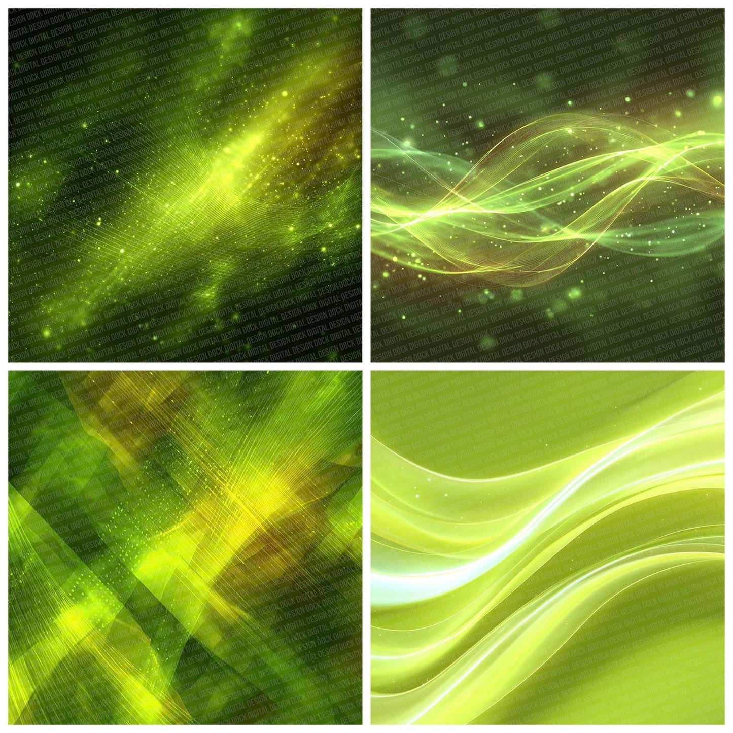 Neon Lime Glow Abstract Digital Paper Pack (DDD002706)