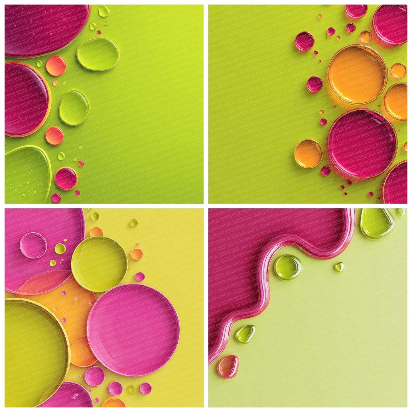 Neon Liquid Edge Digital Paper Pack (DDD002708)