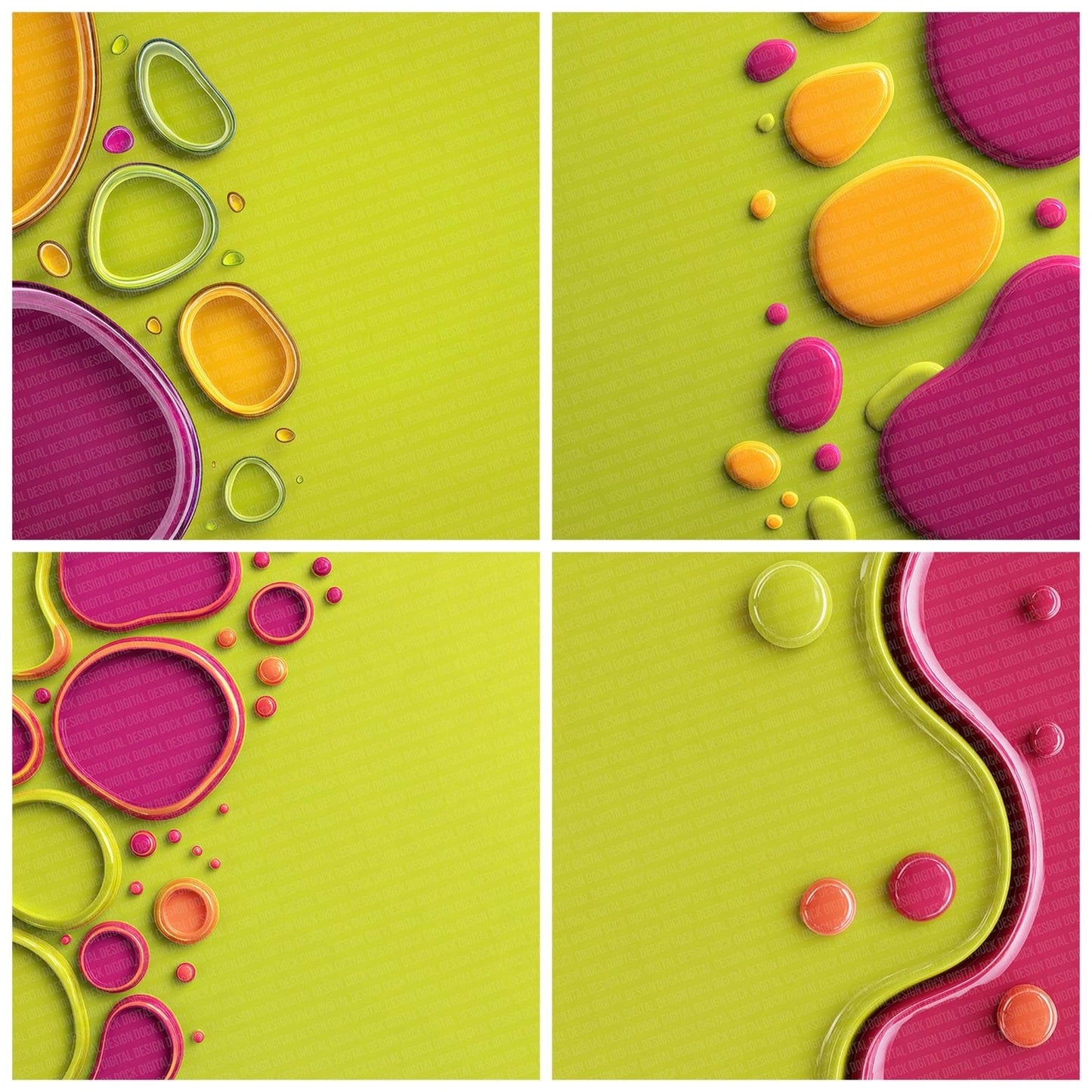 Neon Liquid Edge Digital Paper Pack (DDD002708)