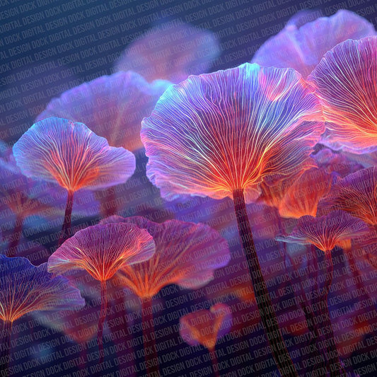Neon Mushroom Grove Digital Paper Pack (DDD002714)