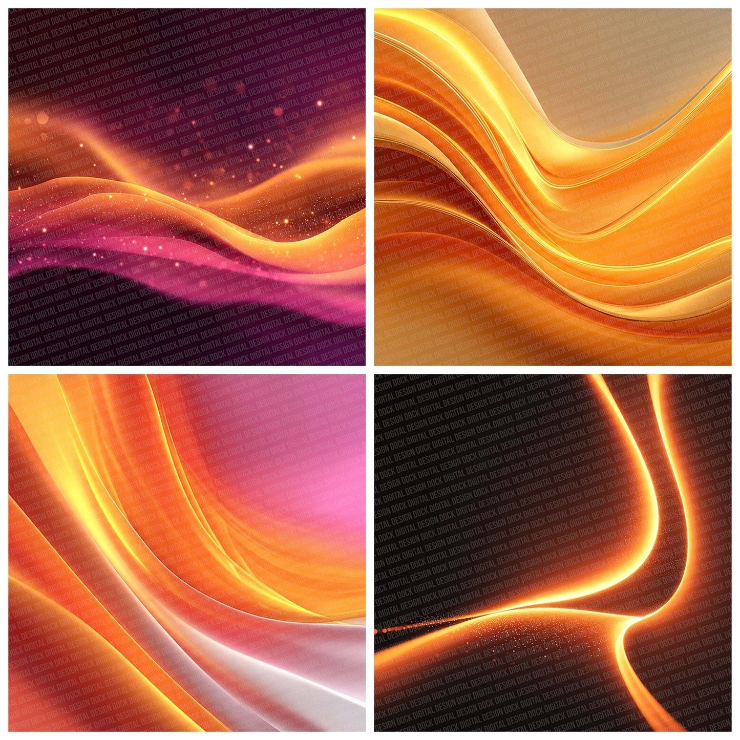 Neon Orange Pulse Abstract Digital Paper Pack (DDD002717)