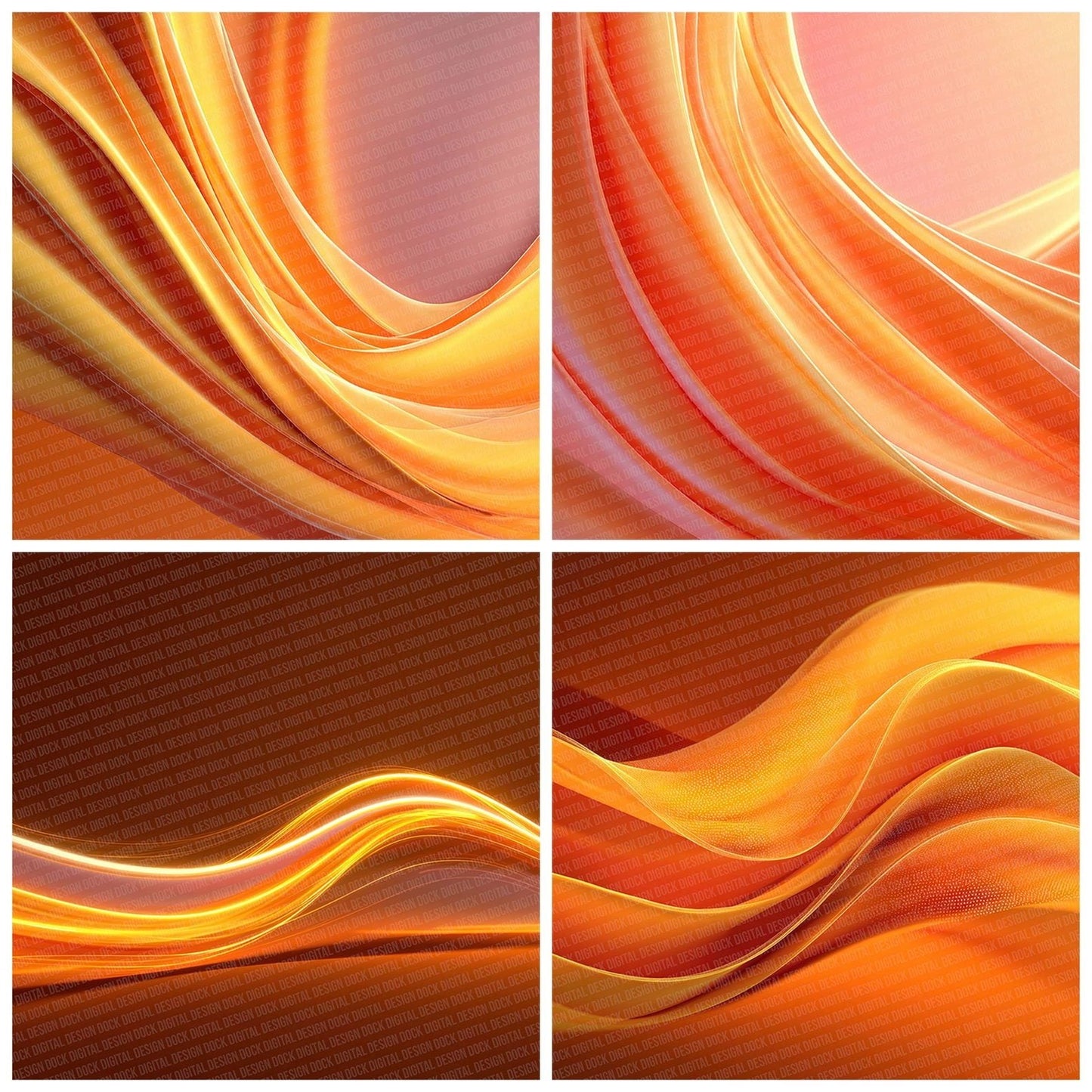 Neon Orange Pulse Abstract Digital Paper Pack (DDD002717)