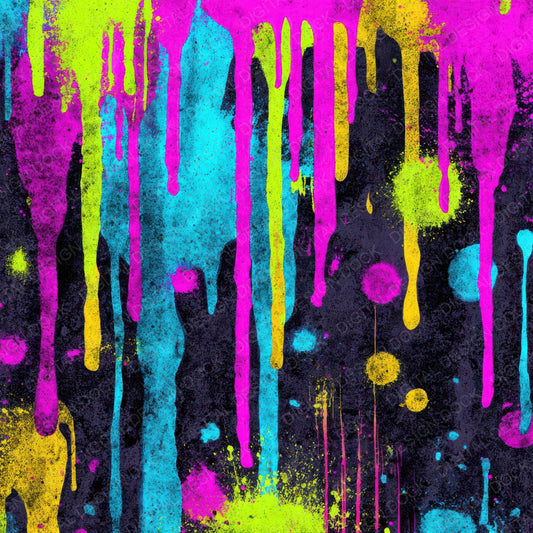 Neon Paint Drips Grunge Digital Paper Pack (DDD008581)
