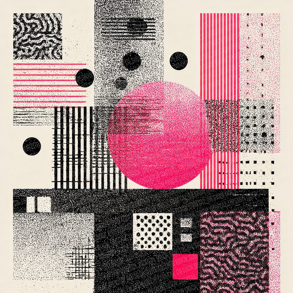 Neon Pink Geometry Digital Paper Pack (DDD002722)