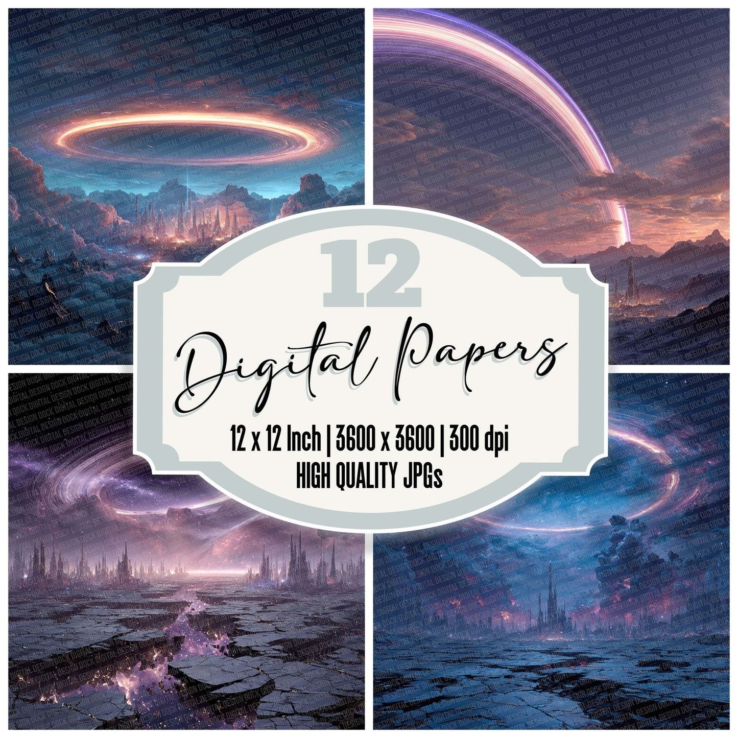 Neon Planet Cyber Space Digital Paper Pack (DDD007690)