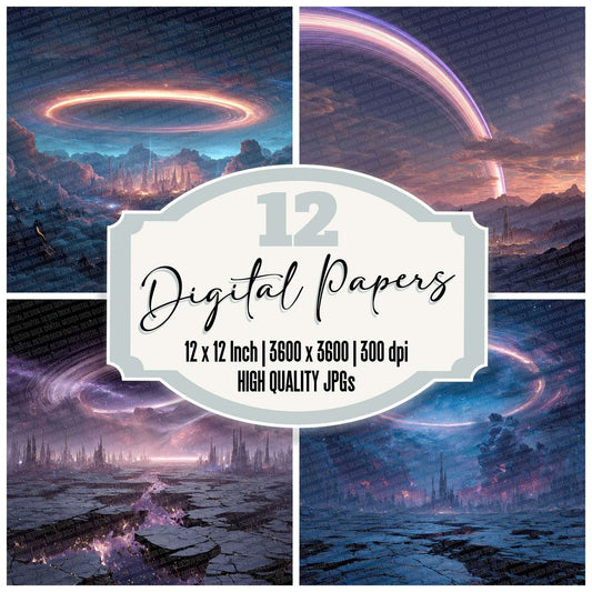 Neon Planet Cyber Space Digital Paper Pack (DDD007690)