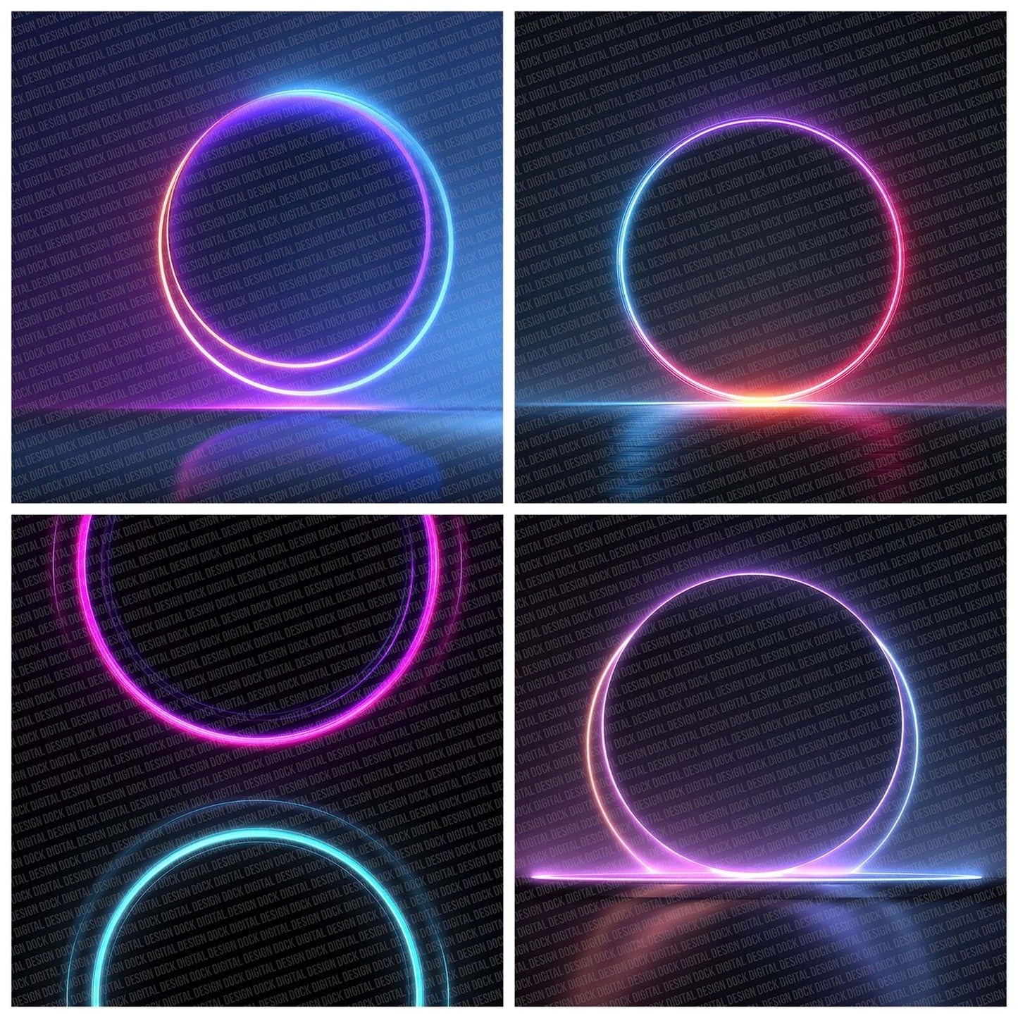 Neon Portal Rings Digital Paper Pack (DDD002725)