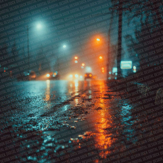Neon Rain Street Digital Paper Pack (DDD002728)
