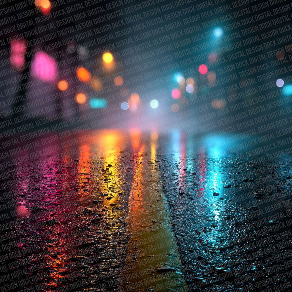 Neon Rain Street Digital Paper Pack (DDD002728)
