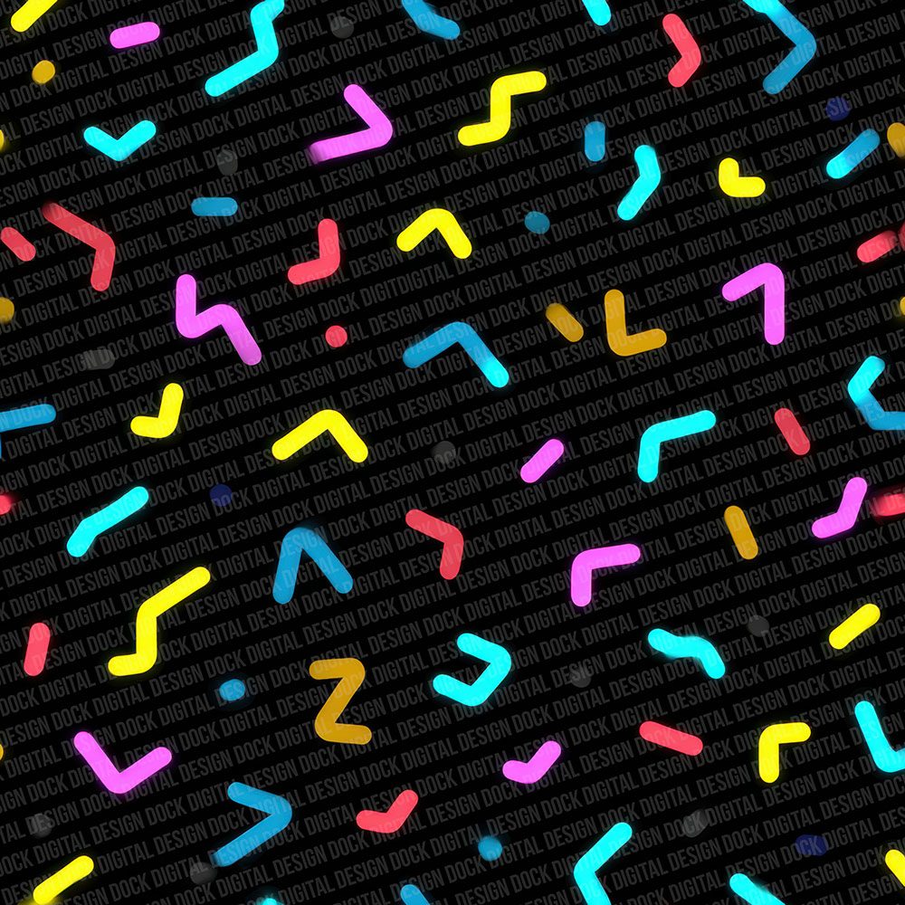 Neon Retro Squiggle Digital Paper Pack (DDD002729)