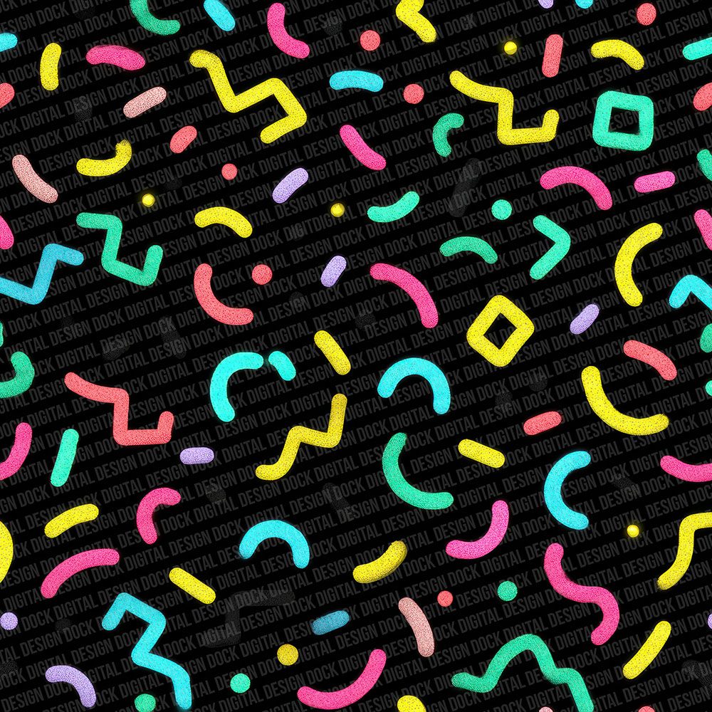 Neon Retro Squiggle Digital Paper Pack (DDD002729)