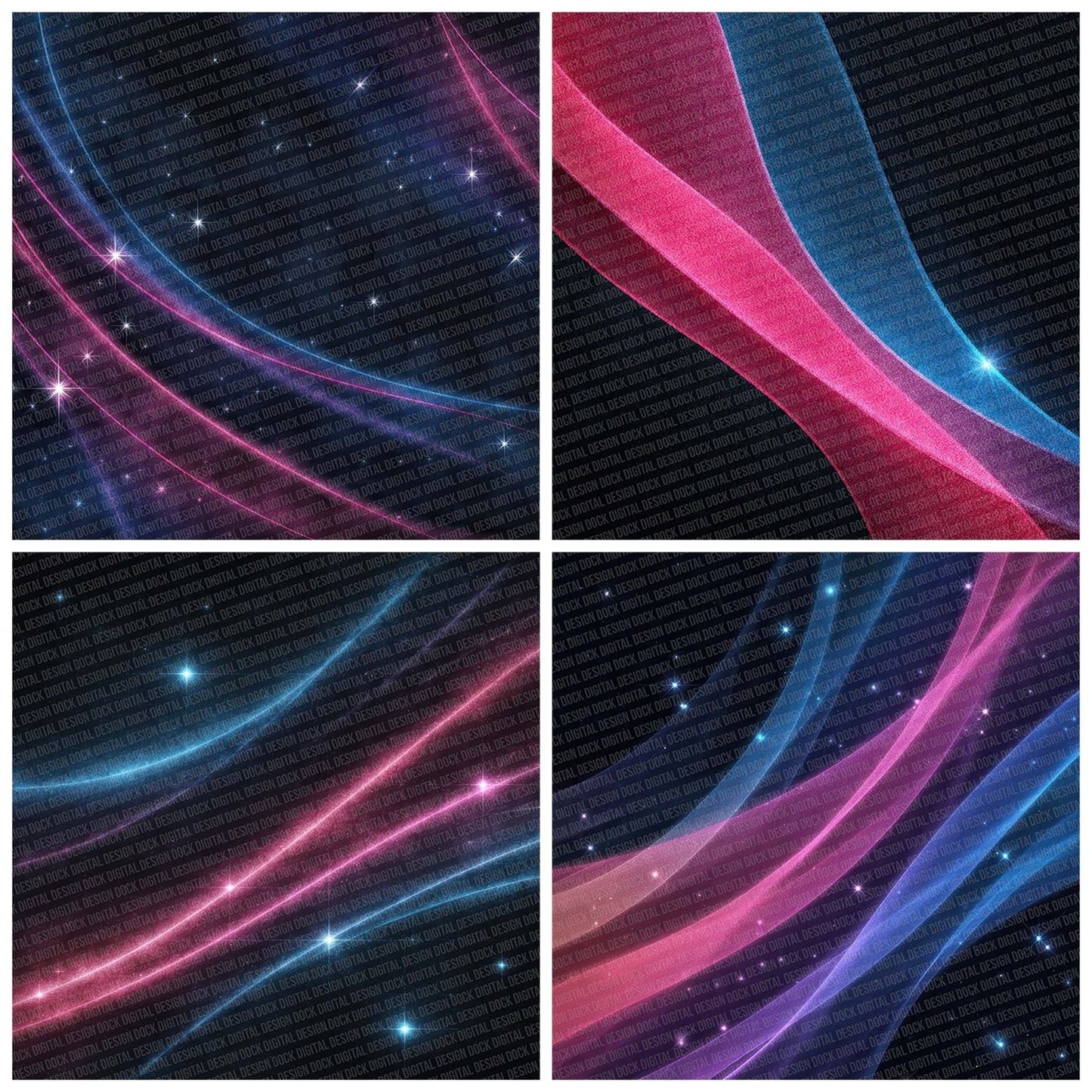 Neon Ribbon Velvet Digital Paper Pack (DDD007691)