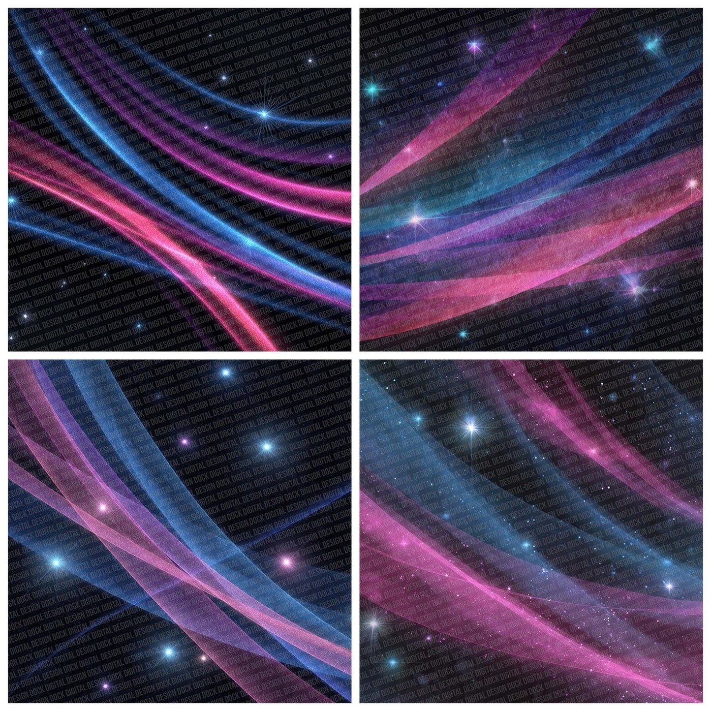 Neon Ribbon Velvet Digital Paper Pack (DDD007691)