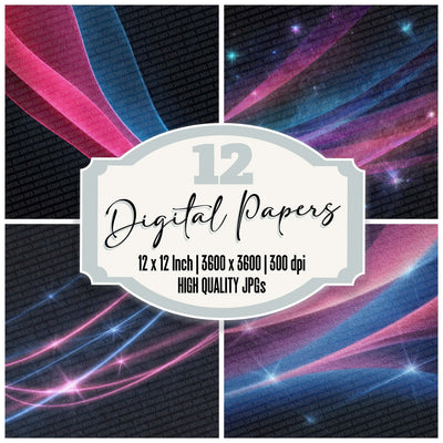 Neon Ribbon Velvet Digital Paper Pack (DDD007691)