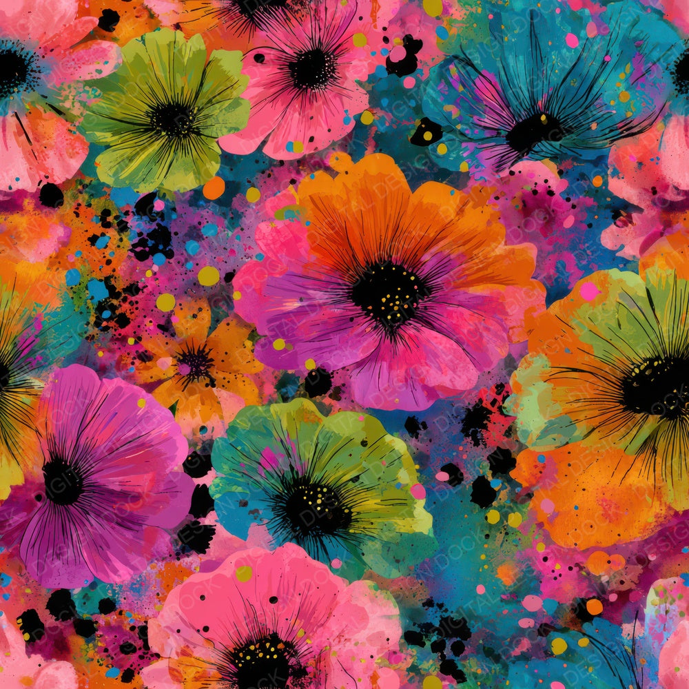 Neon Rush Bloom Digital Paper Pack (DDD008018)