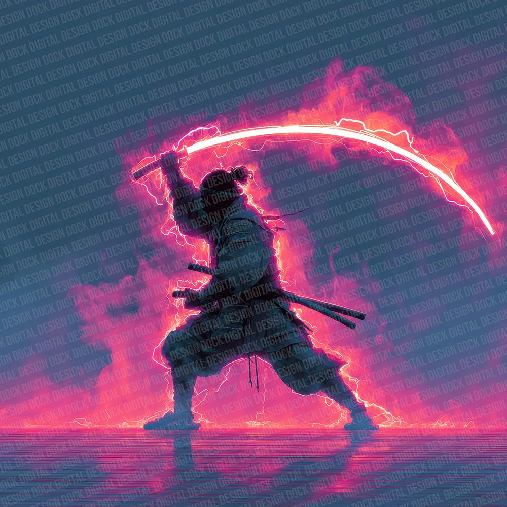 Neon Samurai Glow Digital Paper Pack (DDD002731)