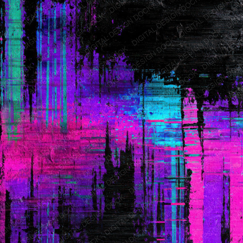 Neon Scanline Grunge Digital Paper Pack (DDD008599)