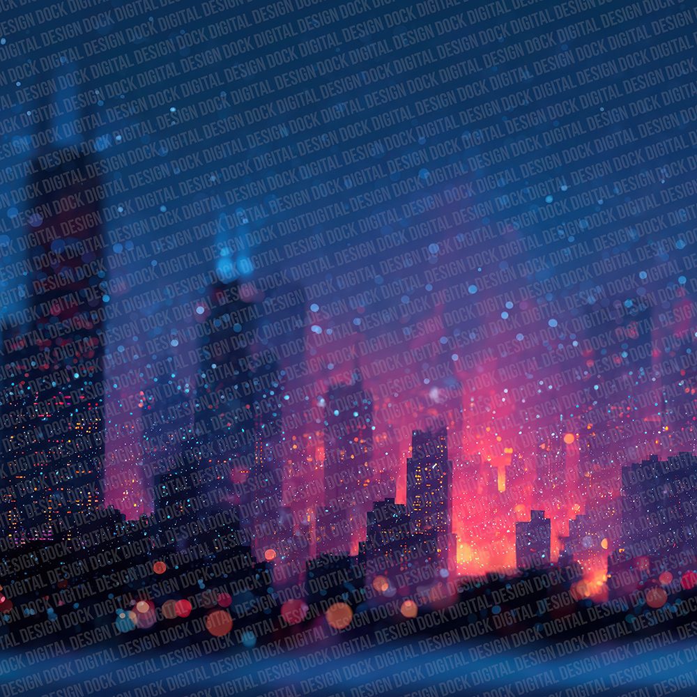 Neon Snow City Digital Paper Pack (DDD002733)