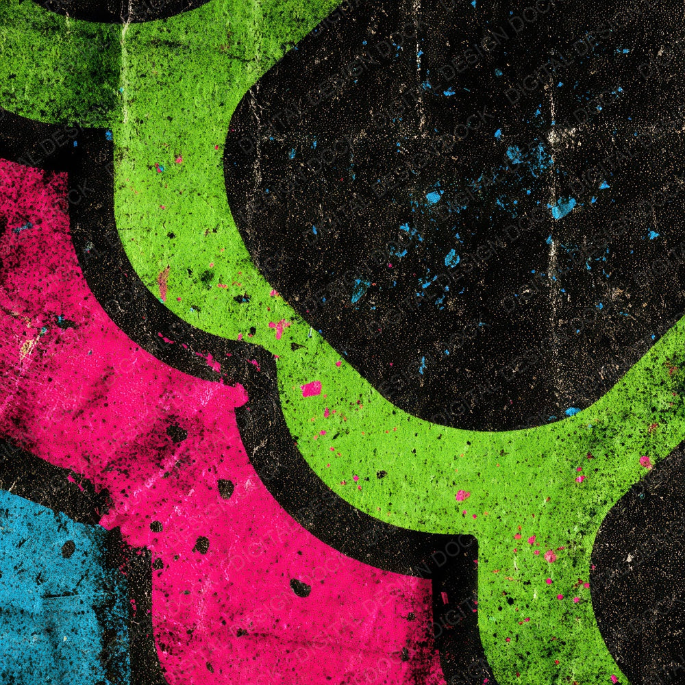 Neon Stencil Grunge Digital Paper Pack (DDD008605)