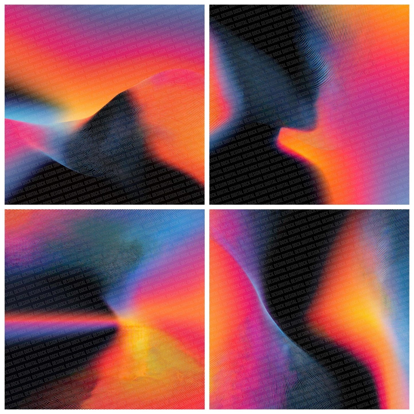 Neon Wave Flow Digital Paper Pack (DDD002739)