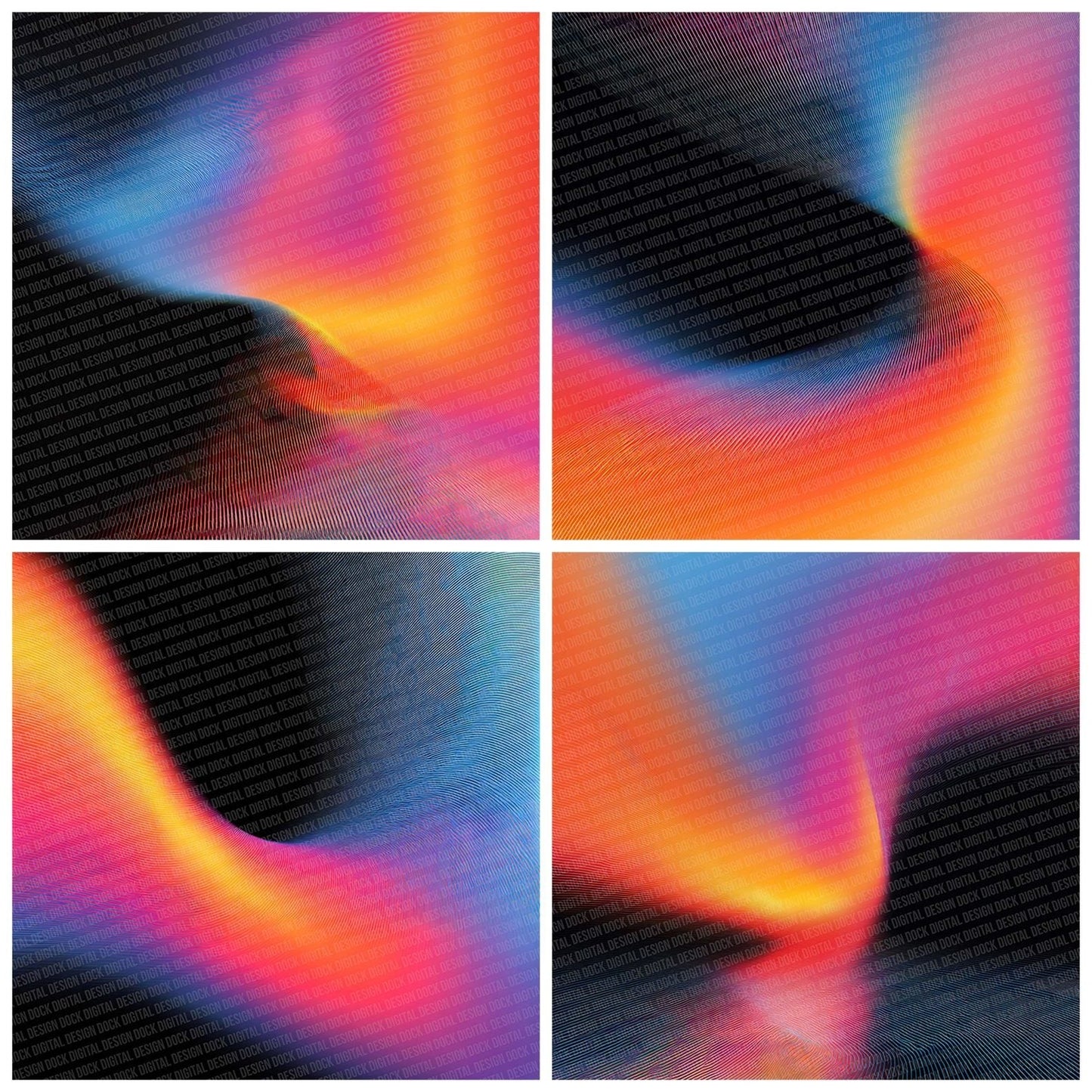 Neon Wave Flow Digital Paper Pack (DDD002739)