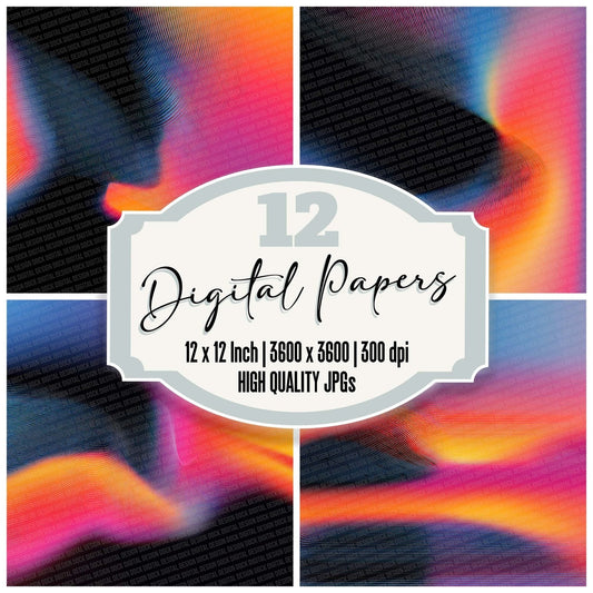Neon Wave Flow Digital Paper Pack (DDD002739)